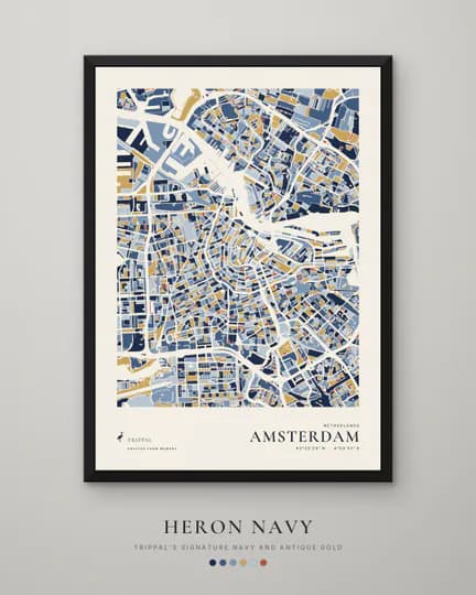 Amsterdam city map in Heron Navy